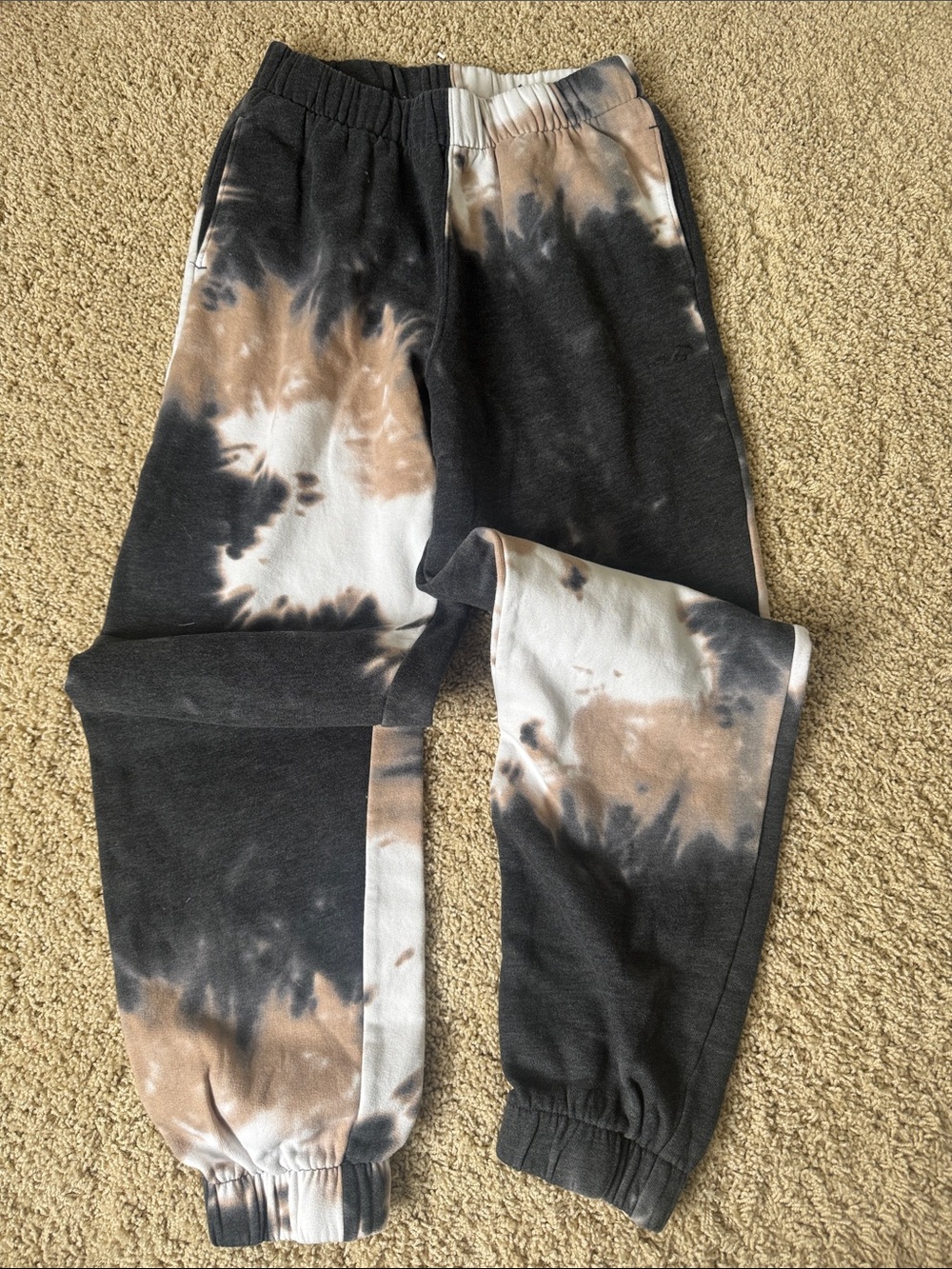 Hollister Tie-Dye Jogger Sweatpants in Black, Brown & White